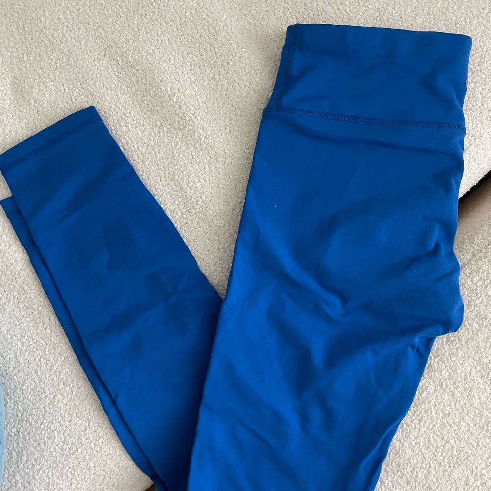 Blue exercise leggings